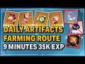 Daily Artifacts Farming Route NO RESIN NEEDED (Best Route) Not Elite Boss Farming | Genshin Impact