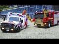 Fire Truck Frank Fixes Ambulance - Wheel City Heroes (WCH) - Sergeant Lucas the Police Car Cartoon