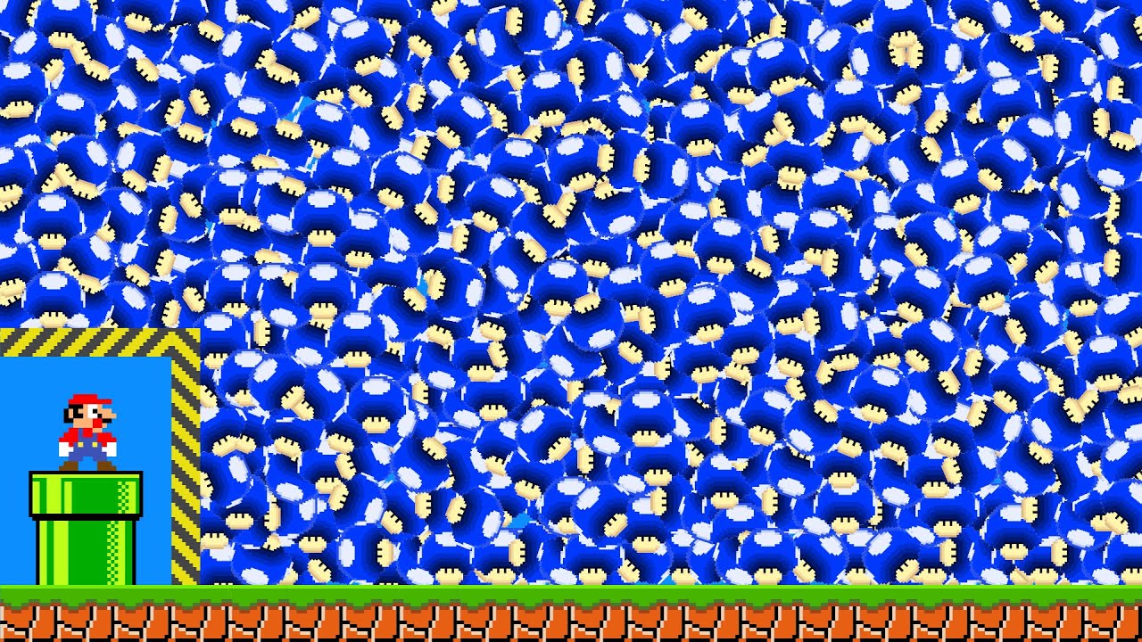 Super Mario Bros. but Mario Has 1,000,000 Mini Mushrooms