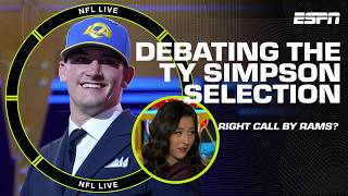 The Rams picking Ty Simpson at 13 is not the same as the Packers picking Jordan Love | NFL Live screenshot 1