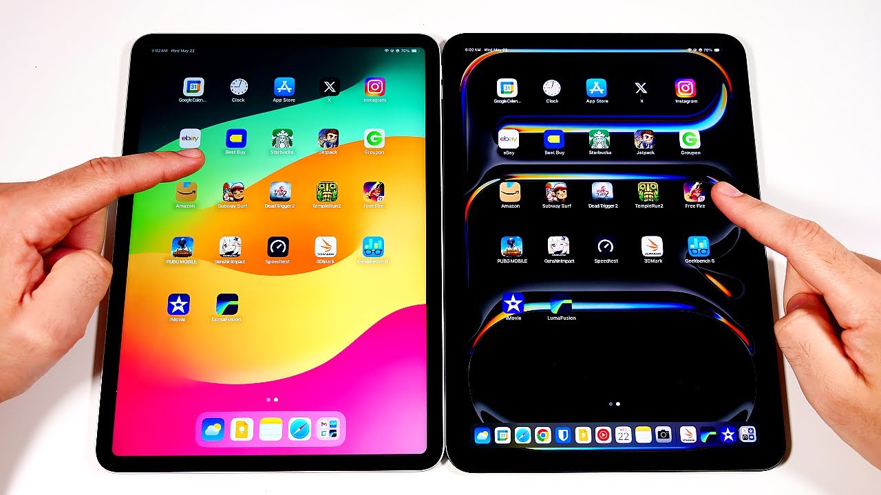 Outline Video iPad Pro M2 vs iPad Pro M4 Speed Test
