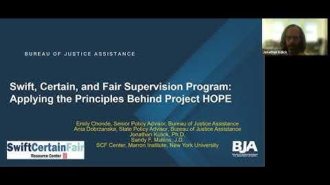 Swift, Certain, and Fair Supervision Program FY 2021 Solicitation Webinar