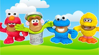 Mr. Potato Head DRESS-UP as Seseme Street Characters! Elmo Cookie Monster Oscar The Grouch Big Bird