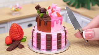 Best Of Miniature Half Strawberry Half Chocolate Cake Decorating Asmr Cooking Mini Food
