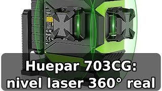 Review completa del Huepar 703CG: nivel laser autonivelante 360° con alta visibilidad