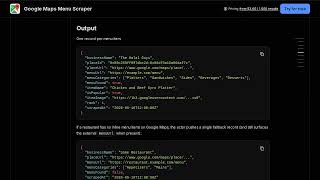 Google Maps Menu Scraper — Apify Actor Walkthrough