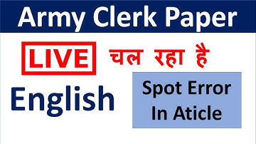 Army Clerk English | Spot the Errors in Article | oneplus defence academy