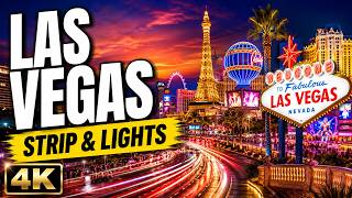 Las Vegas Walk 4K – The Strip, Neon Lights, Casinos and Night City Views