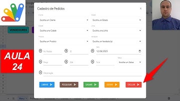 Inserir Botão de Comando no Formulário HTML de Pedido Apps Script - Planilha Google - Aula 24