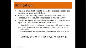 Unification in predicate logic