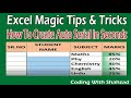 How To Create Auto Serial In Seconds | Generate Serial Number l Excel Tips And Tricks l Auto serial