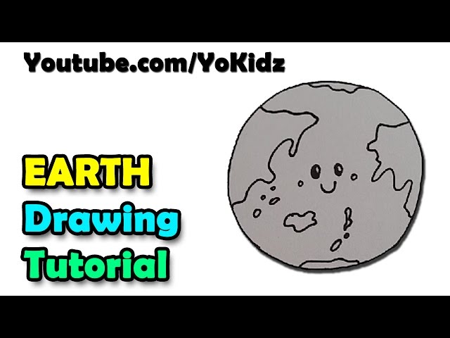 How To Draw A Cartoon Earth For Kids Easy And Simple Dry Green