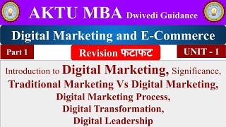 Digital Marketing and E Commerce Unit 1, Digital Marketing and E Commerce mba, aktu notes, mba aktu