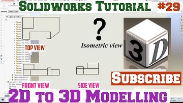 Solidworks tutorial | 2d to 3d isometric exercises | cad cam solidworks tutorial | isometric part 29
