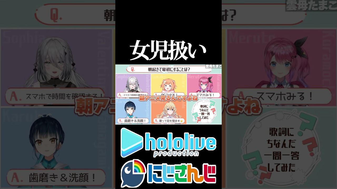 【にじホロ比較シリーズ】女児扱い【水宮枢/雲母たまこ/ホロライブ/にじさんじ/Vtuber/切り抜き】