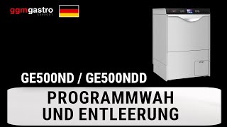 Ge500Nd Ge500Ndd Programmwahl Und Entleerung