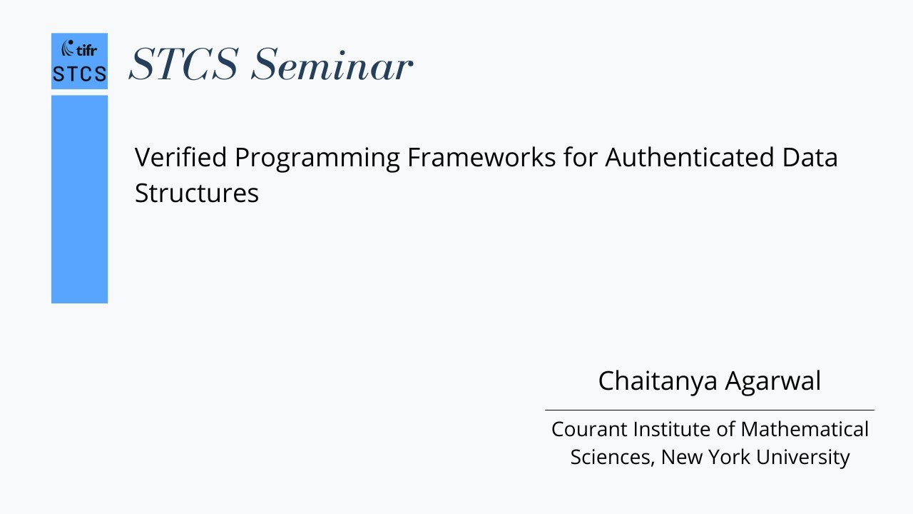 Verified Programming Frameworks for Authenticated Data Structures - YouTube