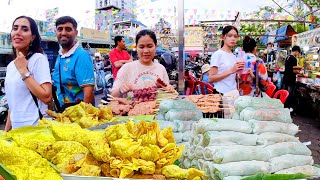 Fried Wontons, Yellow Pancakes, Noodles, Spring Rolls, Beef Sandwich, & More - Cambodian Street Food