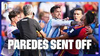 Paredes sent off & Molina throws a punch! Ugly scenes from some of the Argentina players