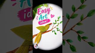 SO EASY! Leaf Bird Art Tutorial 🍃🐦✨#ytshorts #art #birds #easy