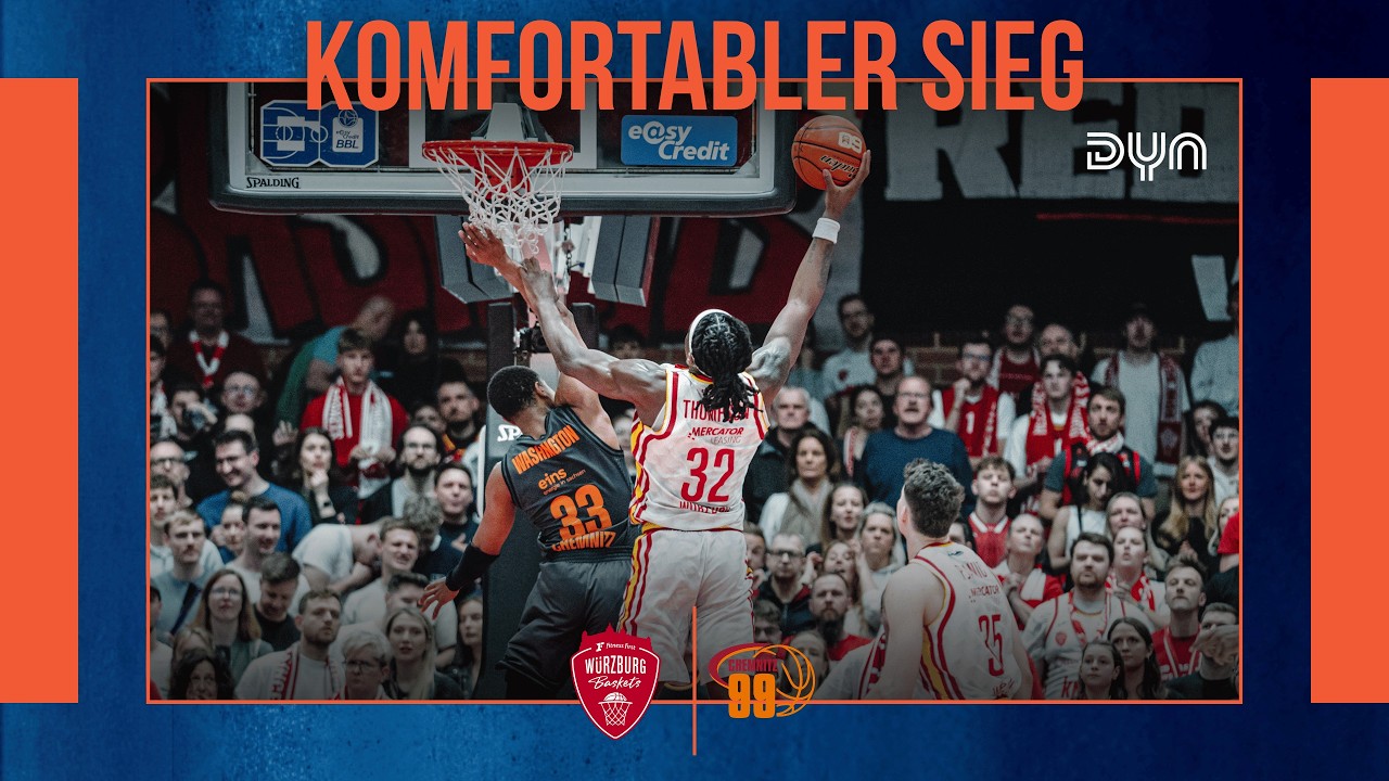 Highlights: Fitness First Würzburg Baskets - NINERS Chemnitz  | easyCredit BBL | Dyn Basketball