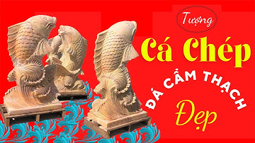 Tượng Cá Chép Đá Cẩm Thạch Vàng Phun Nước Đẹp