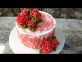 Торт с красными розами.