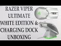 Razer Viper Ultimate Wireless Gaming Mouse W/ Charging Dock - White/Mercury Edition - Unboxing - 4K