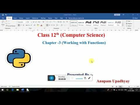 Class 12th (Python- Function) Chapter -3 - YouTube