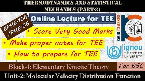 BSC Online Lecture - PHE-06/BPHE-106 | Thermodynamics (Part-3) | Block-1, Unit-2 | Physics | IGNOU |
