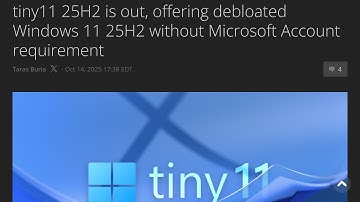 tiny11 25H2 is uit en biedt een gedeblote versie van Windows 11 25H2 zonder dat een Microsoft-acc...
