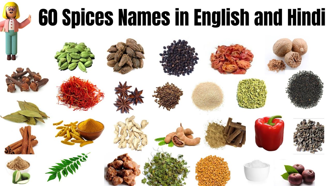 Spices names in English and Hindi60 Spices namesMasale ke naam in