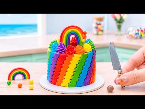 Perfect Miniature Rainbow Chocolate Cake 🌈🍫 Amazing Sweet Chocolate Cake Decorating Tutorial ASMR