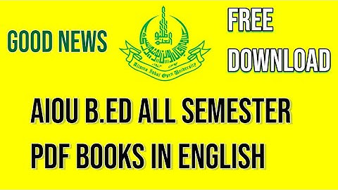 AIOU B.ed all PDF Books in English free Download 2020