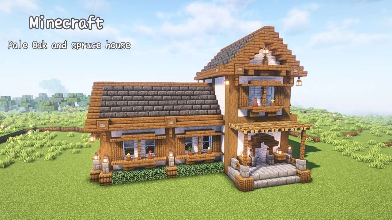 【マインクラフト】ペールオークとトウヒの家の作り方【マイクラ建築】【Minecraft】 - YouTube