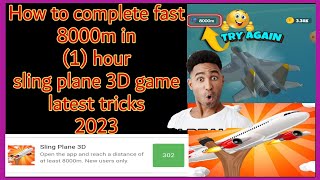 How to complete fast Easily 8000m sling plane 3D game Latest tricks 2023 screenshot 1