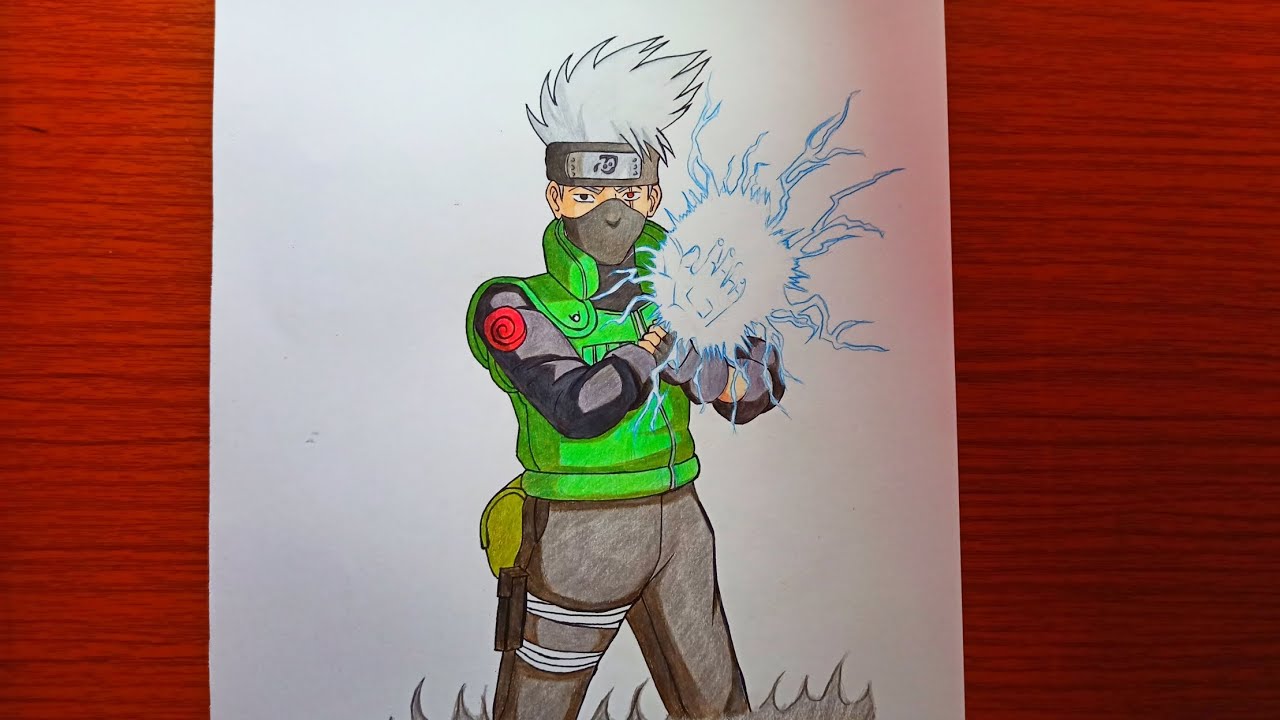 How to draw Kakashi | Kakashi Hatake pencil colour drawing | Naruto ...