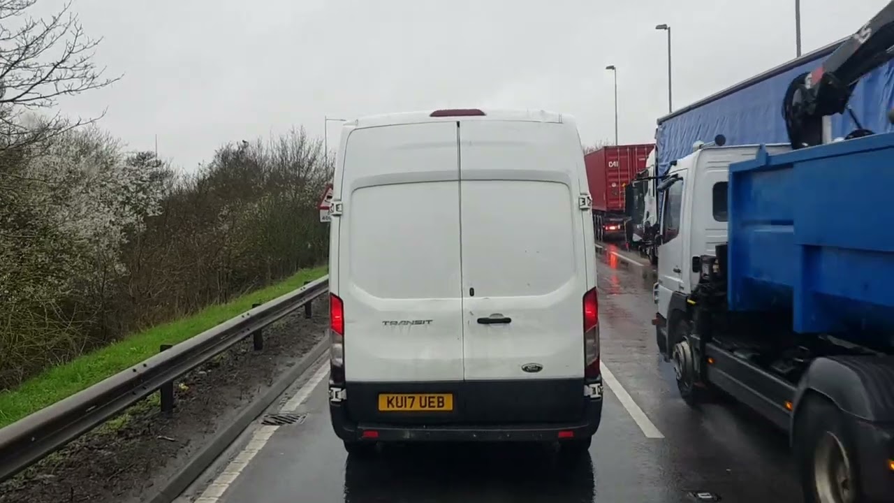 Work road trip Ipswich to London p1 by truck.. rainy day.