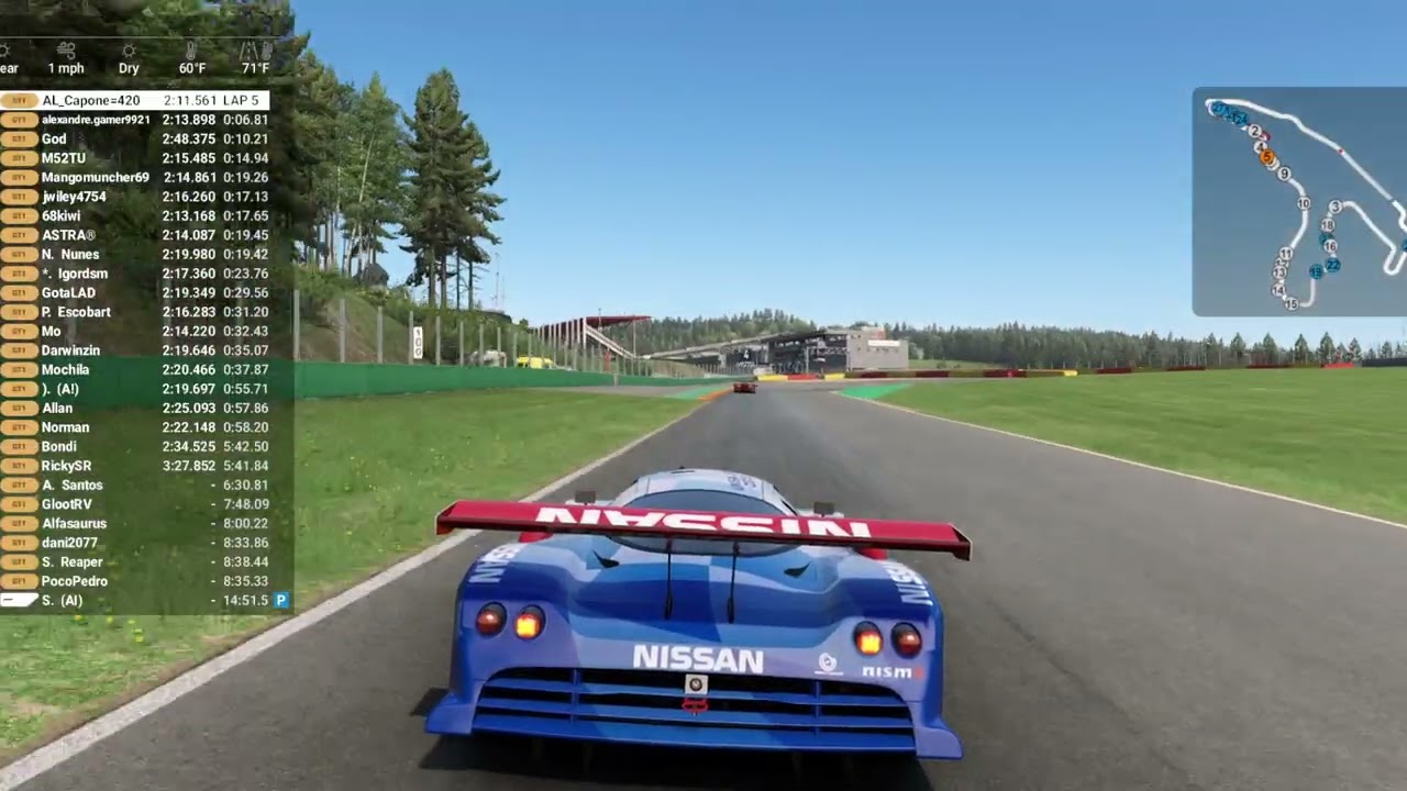 Automobilista 2 Gameplay Race Spa-Francorchamps 2022 Nissan R290 GT1 Chase Cam Final Position: 4th