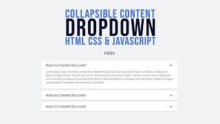 FAQ Accordion Drop Down using HTML CSS & JavaScript | Collapsible Content Drop Down JS | #RuncodeNow
