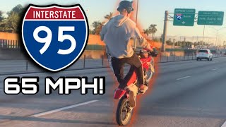 CRF150R TOP SPEED WHEELIE ON I95 SOUTH IN MIAMI!