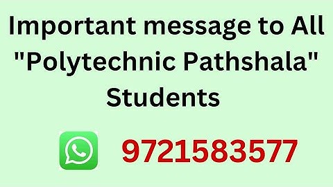 Important message to all Polytechnic Pathshala Students @PolytechnicPathshala