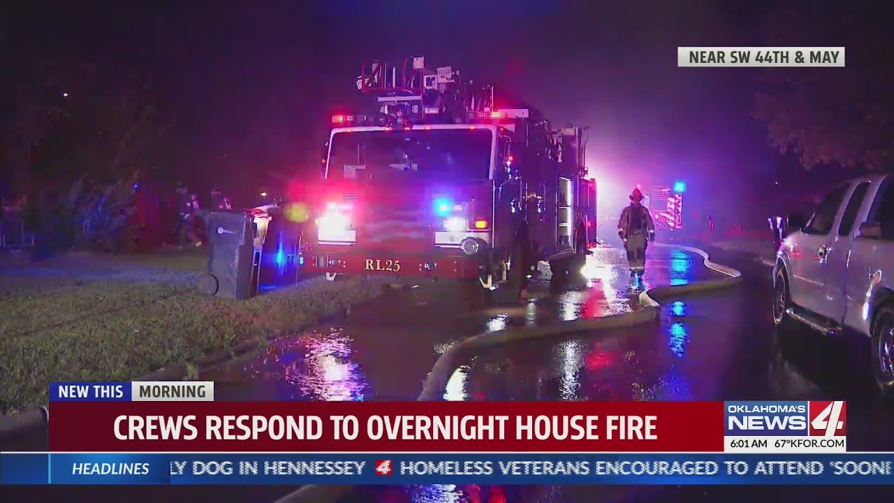 Firefighters battle house fire in SW Oklahoma City - YouTube