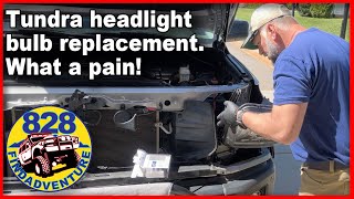 How to change a Tundra headlight bulb, what a pain, watch first.