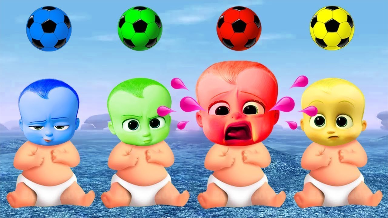 Learn Colors With Color Boss Baby Soccer Ball Wooden Hammer - Learning Video for Kids 
