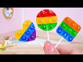 Candy Pop it Trend! Amazing Miniature Rainbow Lollipop Candy Decorating 🍭Mini Cakes Making