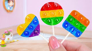 Candy Pop it Trend! Amazing Miniature Rainbow Lollipop Candy Decorating Mini Cakes Making