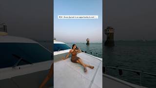 Yatch?️Sunset beach waves pov viral relatable ytshorts yt travel sea girl yatch shorts