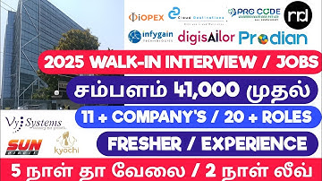 💼 Top Company Jobs for Freshers 2025 | Chennai, Coimbatore, Trichy, Hyderabad | Tamil Job Update!