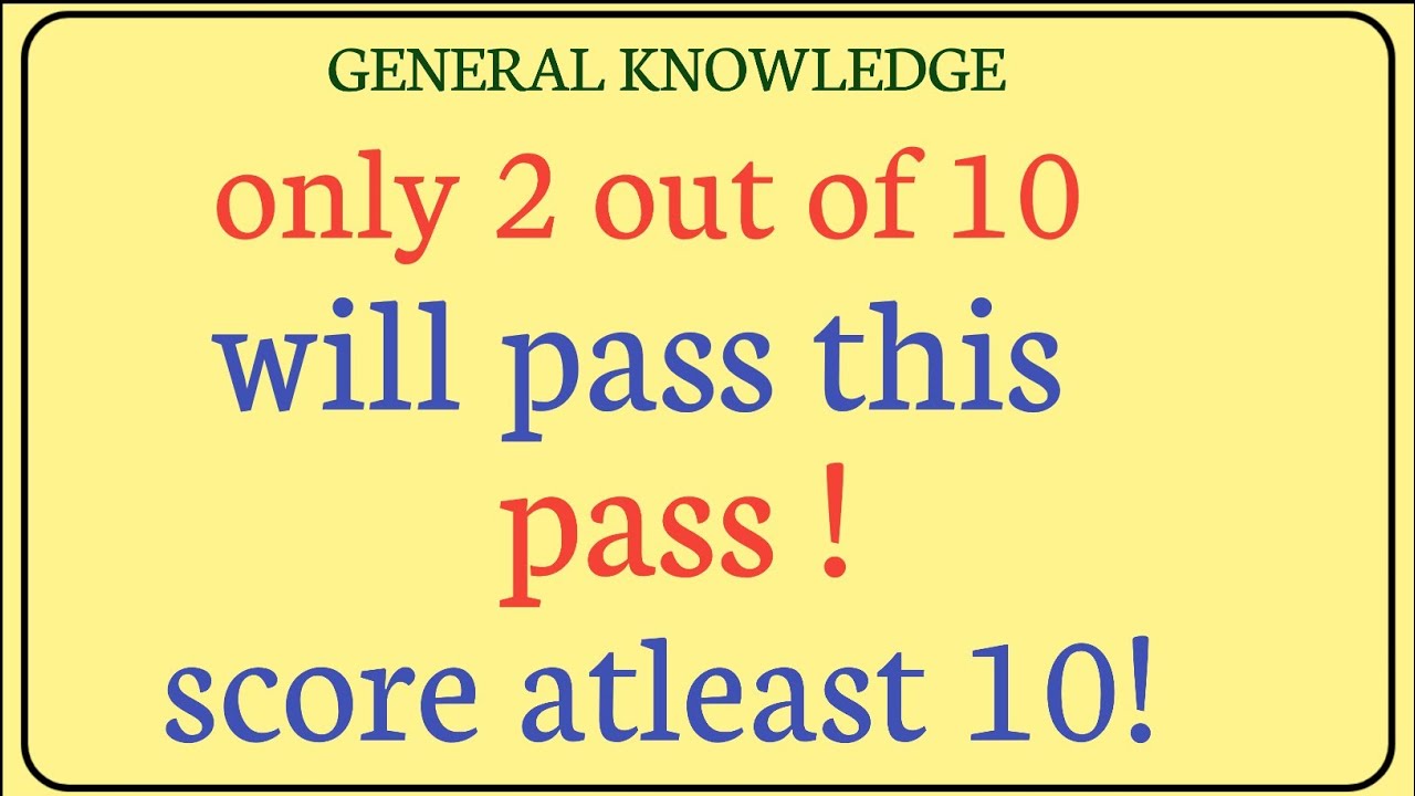 Impossible GK Quiz | Only 1% People Pass This Test